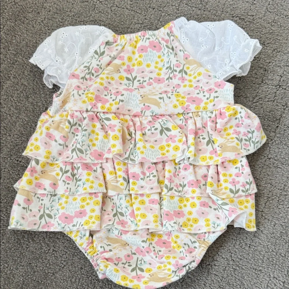 Little Beginnings Floral Ruffle Diaper Cover - Pink and Yellow Delight